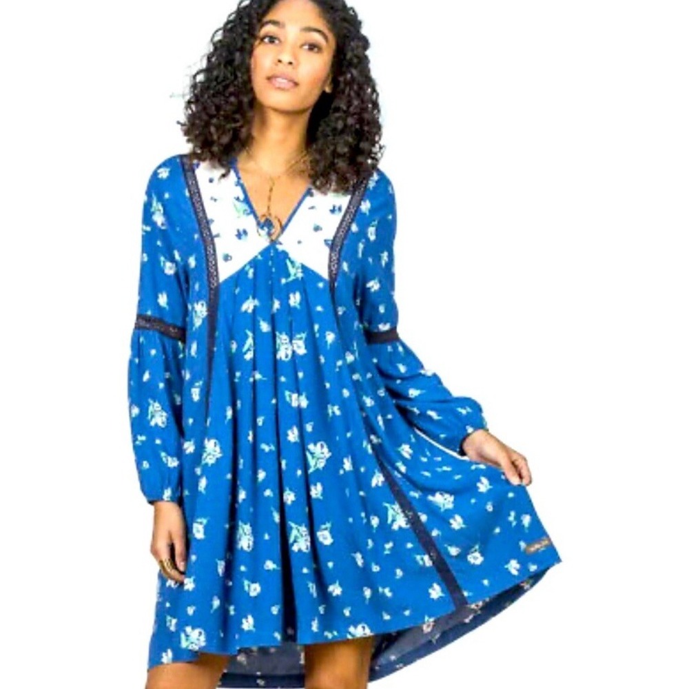 Matilda Jane Dress Women's Black Discovery Hobo Boho Cowgirl Dress‎ Size M Blue